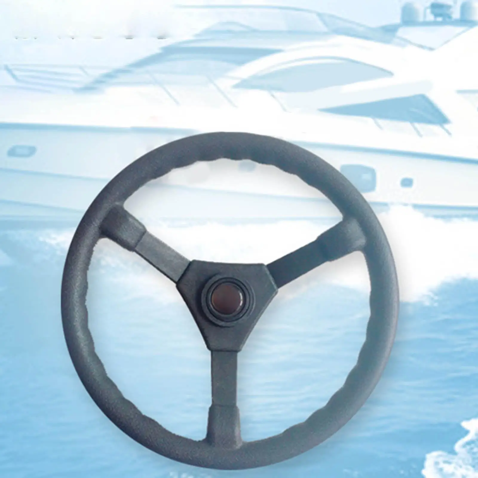 

Universal Boat Steering Wheel, Plastic 350mm Parts 13-1/2 inch 3 Spoke Fit for Marine