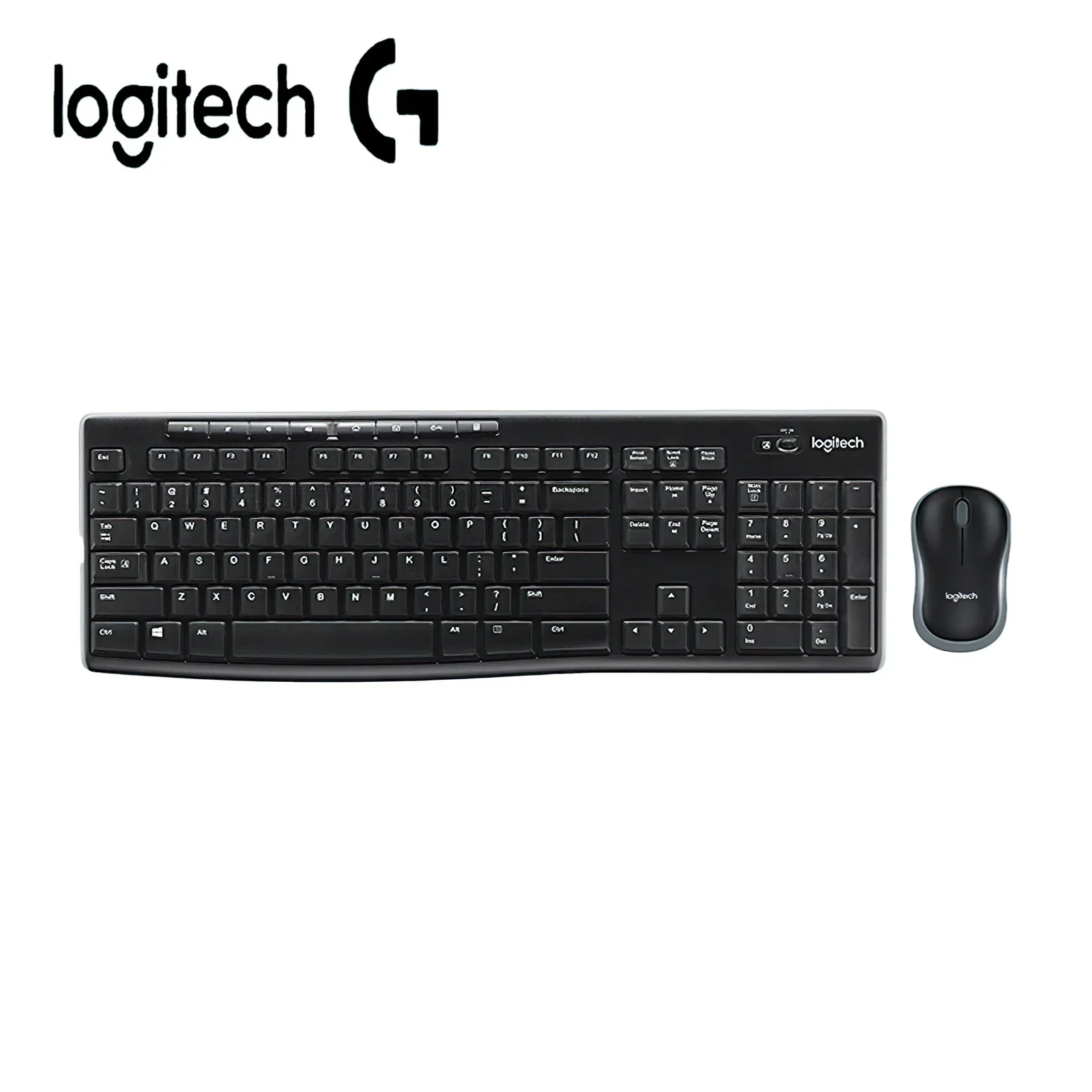 Logitech MK270/MK275 Wireless Keyboard and Mouse Combo - 2.4GHz USB Plug-and-Play, for PC, Laptop, Desktop, Home & Office