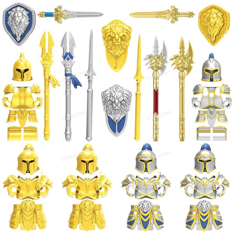 Stormwind – figurines d'action de la garde de ville, soldat Orc, armure de lance, modèle de chevalier, blocs de construction, jouets DT002D DT004D