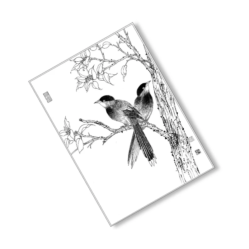 

Meticulous Painting Line Drawing Manuscript Flower Bird Character Animal Line Draft Practice Chinese Traditional Painting Drafts