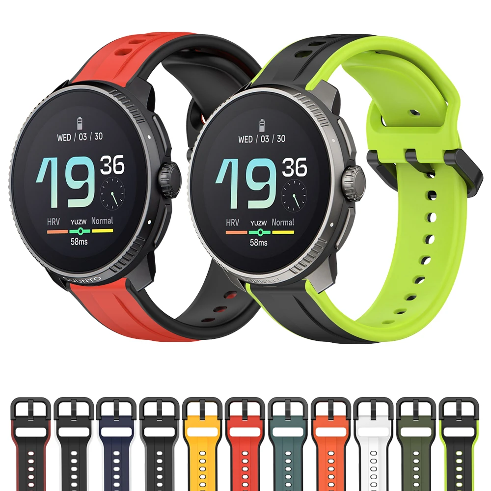 20mm 22mm Uhrenarmband für SUUNTO OCEAN/Race S/Vertikales Armband für SUUNTO 9 PEAK PRO/5 Peak Armbanduhr Gummi Ersatzband