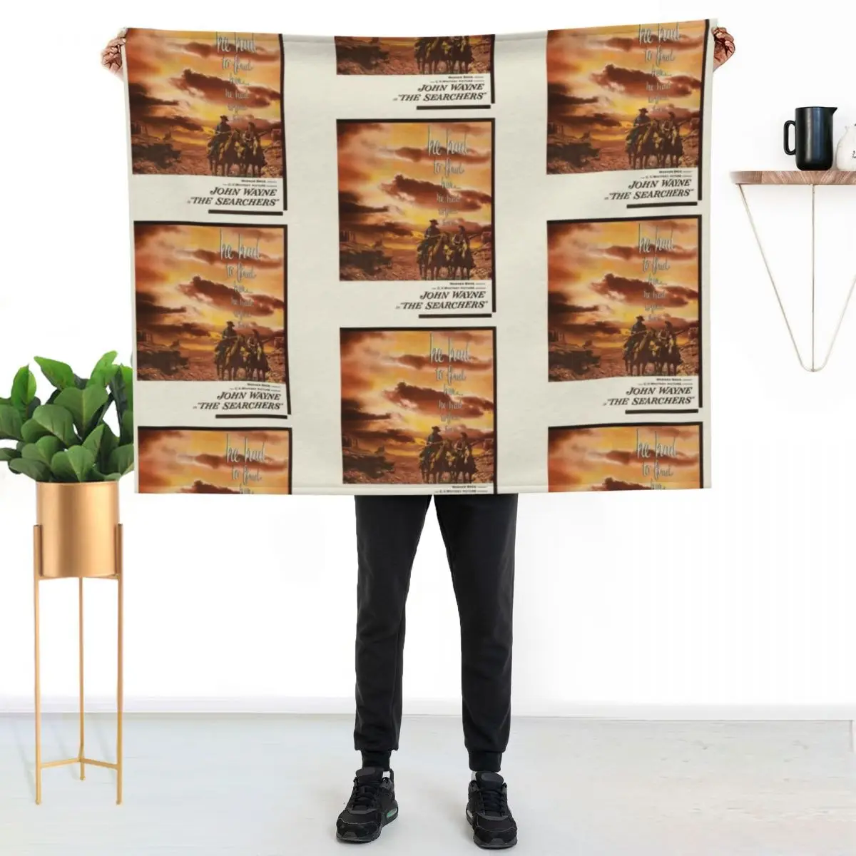 

The Searchers Movie Poster Throw Blanket Cozy Light Blanket for Travel Camping Picnic