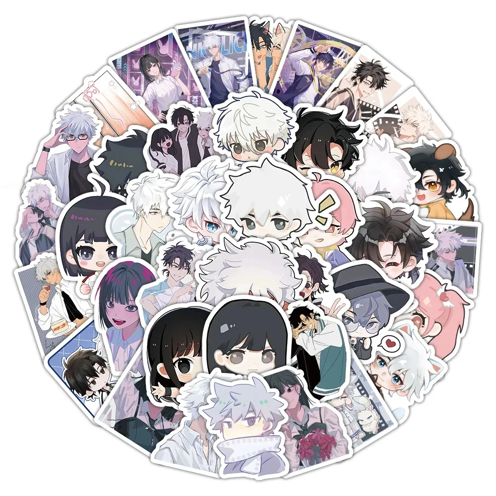 60PCS Link Click Anime Graffiti Stickers Cute Cartoon DIY Toys for Phone Bottle Travel Bag Aesthetic Decals Creative Gifts ﻿