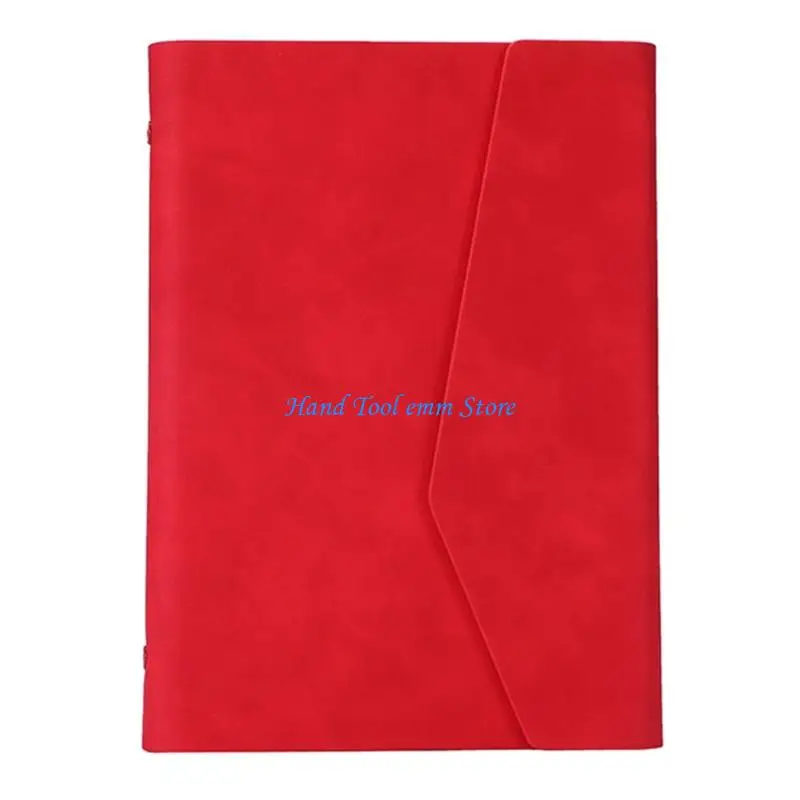 H37F PU Leather Notebook With Button Closure Card Slots For Office School