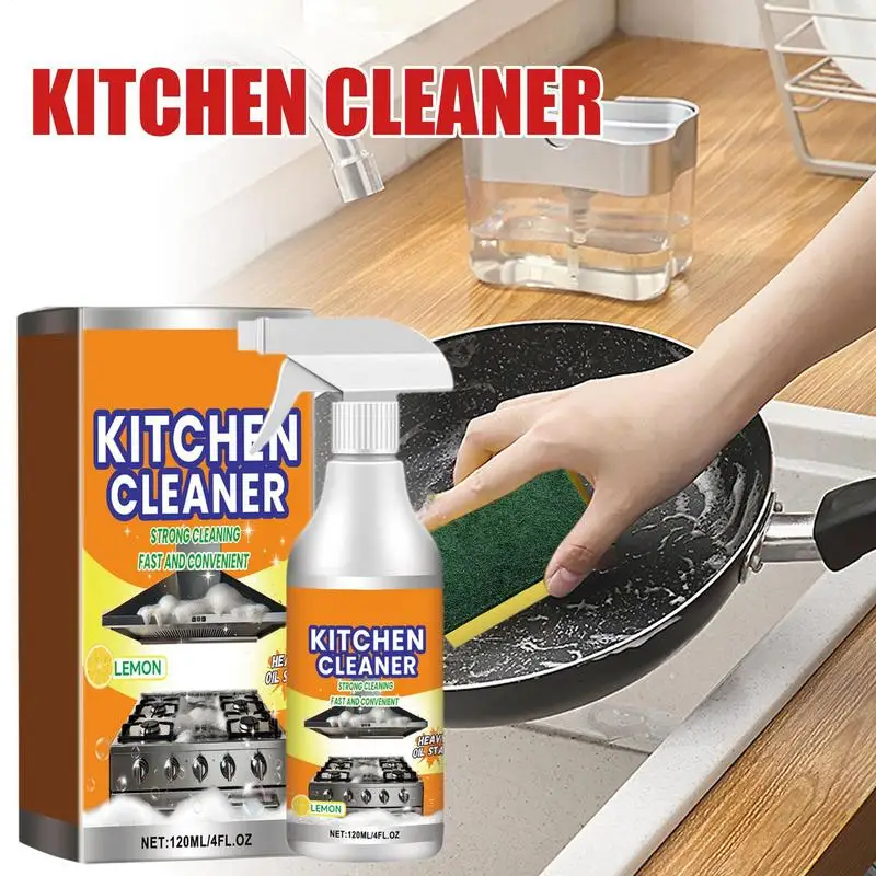 Kitchen Foam Cleaner 120ml Oil Cleaning Bubble Spray Stain Remover For Grills Ovens Washing Tools Degreasing Powerful Cleaner