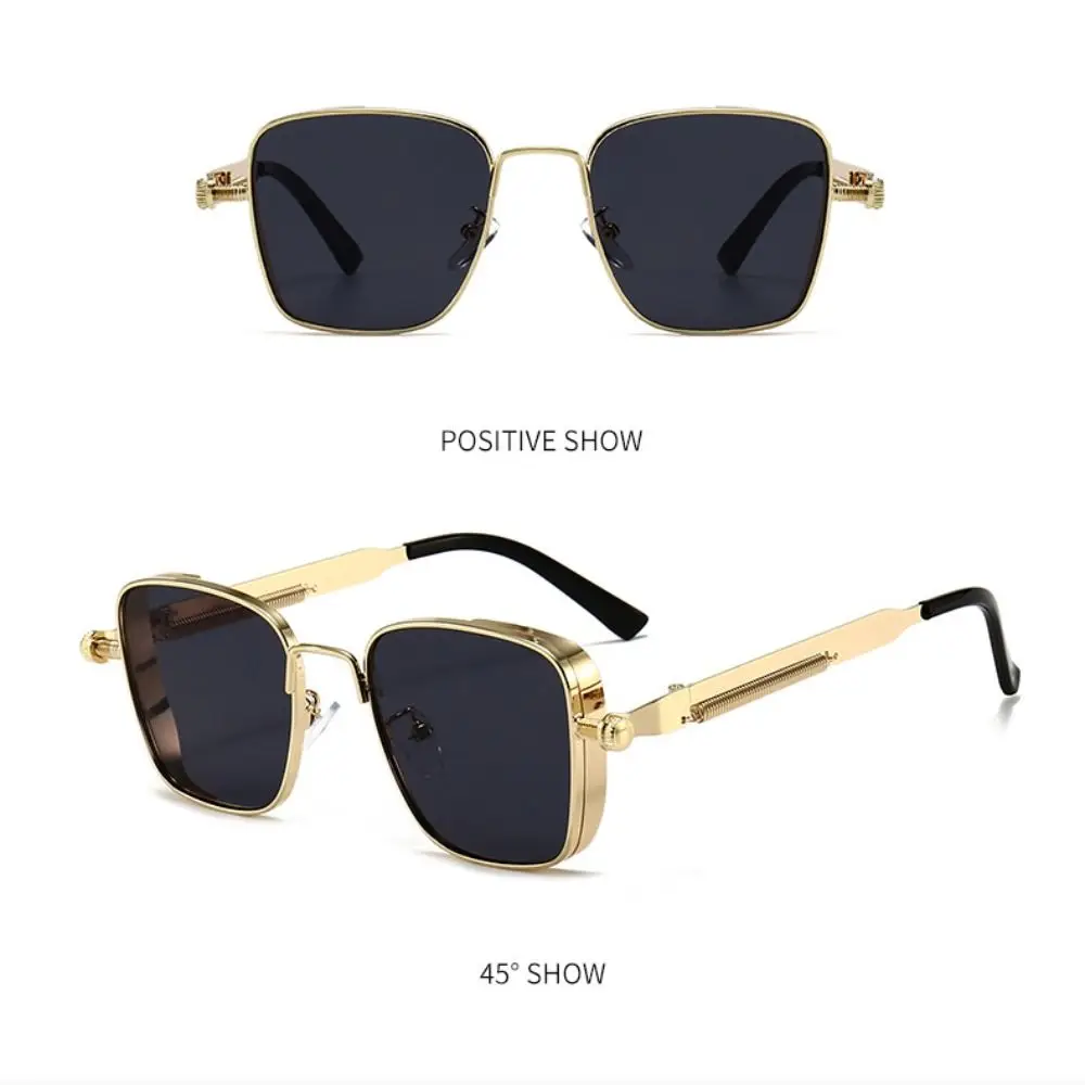 

Punk Metal Frame Sunglasses Eye Protection Travel Accessories Black Shades Glasses Street Photos Decoration Anti-UV 400 Eyewear