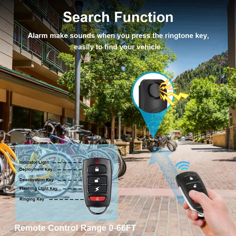 Anti-Theft Motorcycle Bike Alarm 100Db Burglar Vibration Alarm Plastic Security System Waterproof Alarm