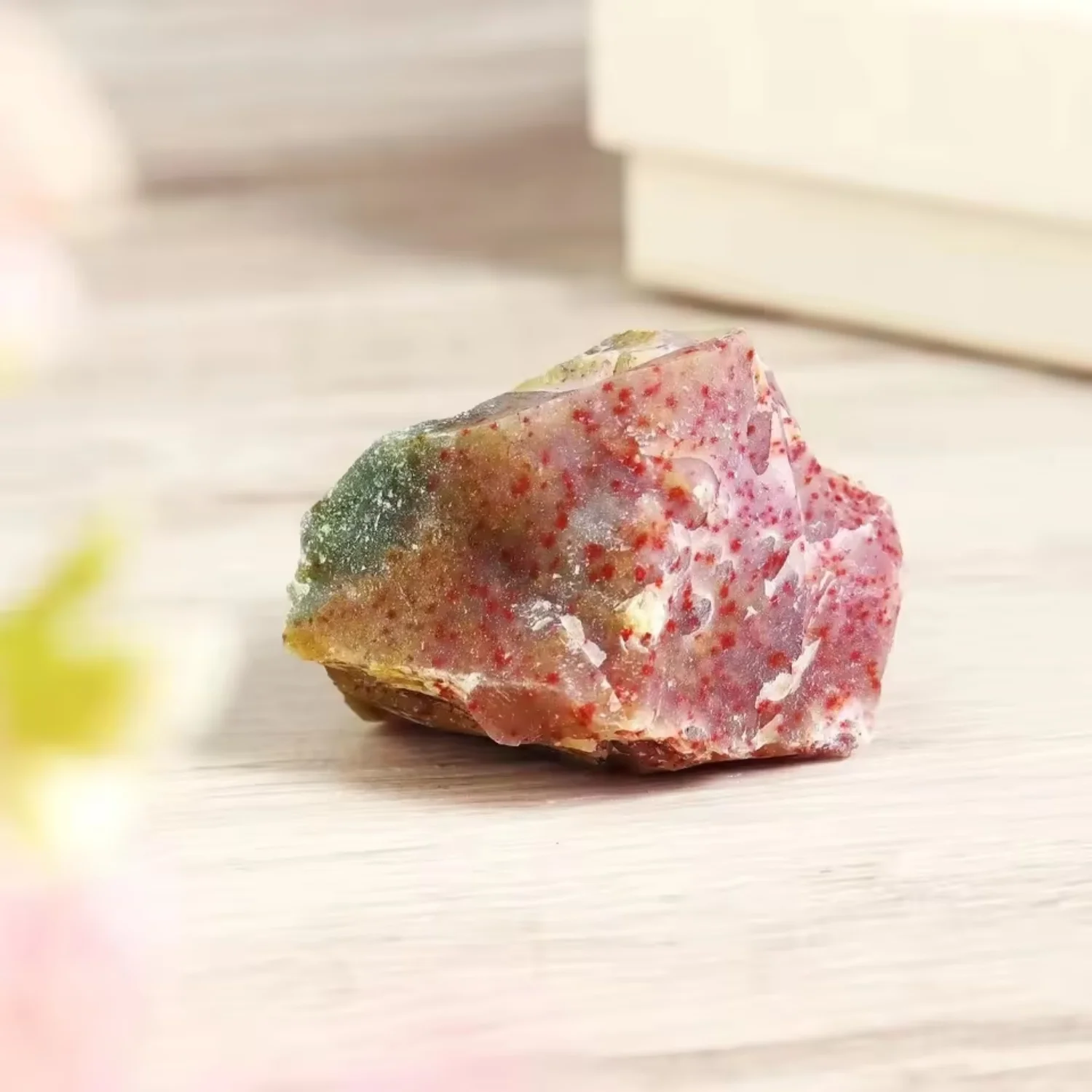 Natural Madagascar Ocean Jasper Rough Stone Orbicular Pattern Mineral Specimen Desktop Home Decor Collection Gift