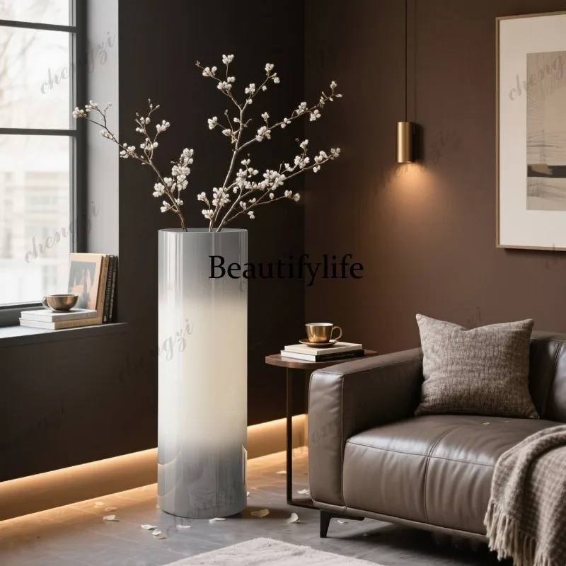 A95 floor-to-ceiling vase glass transparent high model king size bedroom living room ornament light luxury