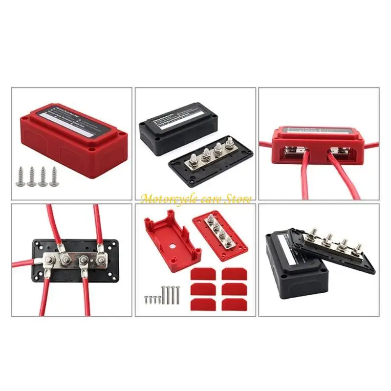 

U75F 300A for DC 48V High Current Black Red for Shell Power Distribution Block Busbar Box Busbar Automobiles Maximum Connecti