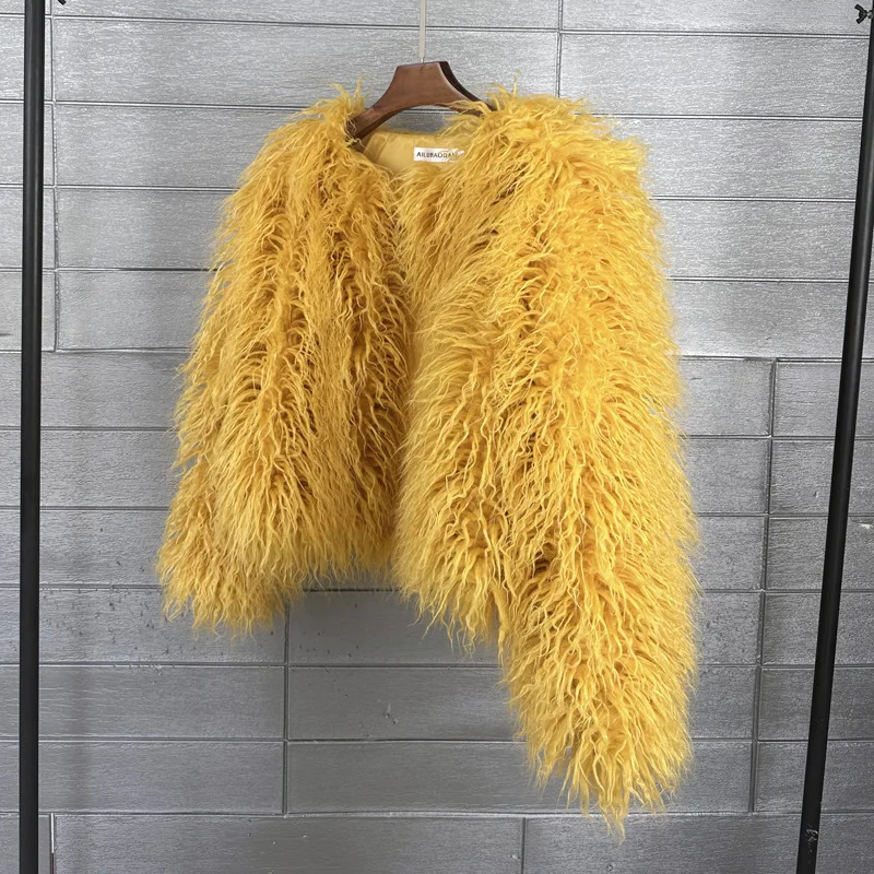 DEAT Fur Imitation Fur Coat Korean Version Pure Color Beach Wool Women's Short Coat Straight 2026 Winter Wram Jackets 11A06487