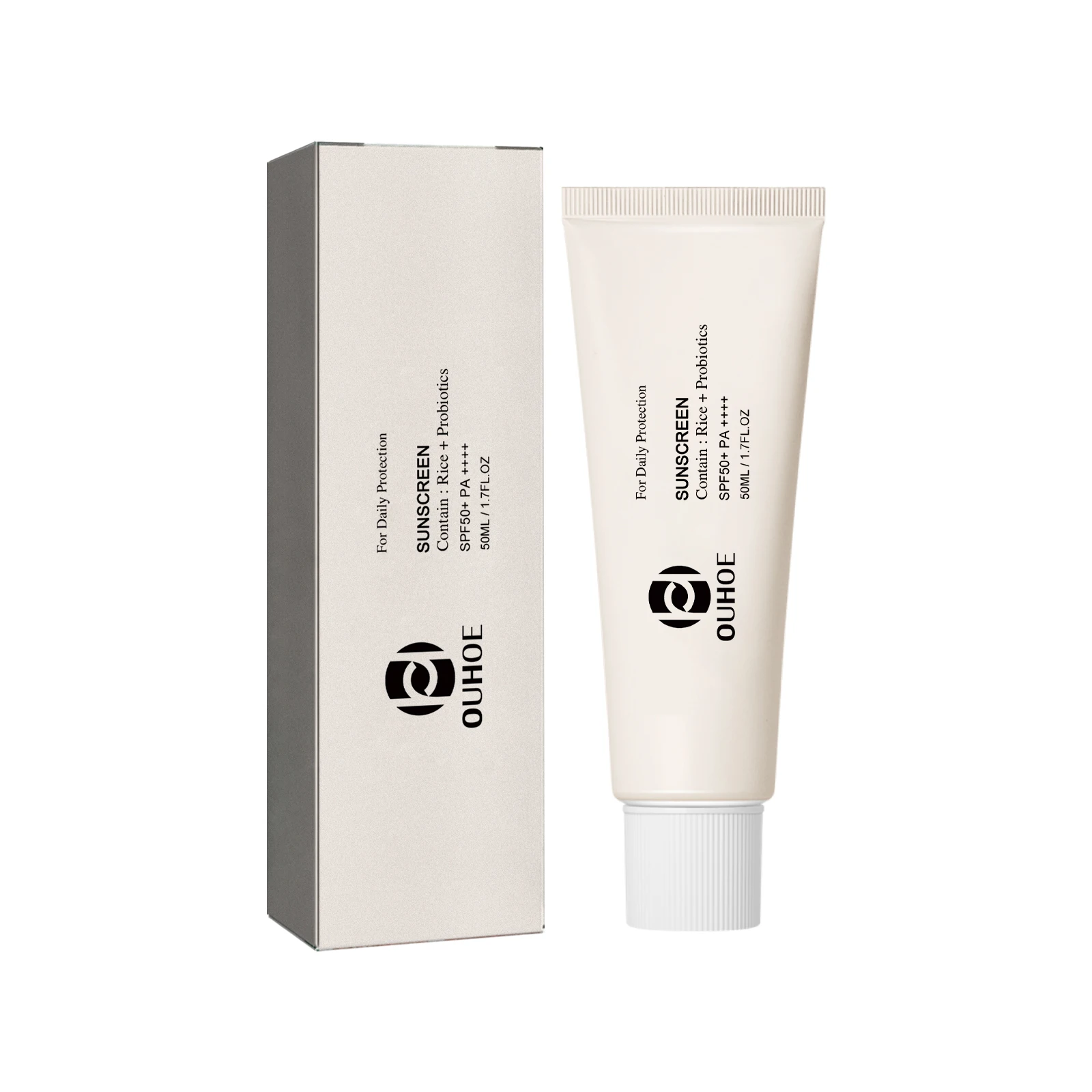 كريم الأرز الواقي من الشمس Spf 50+ عزل الأشعة فوق البنفسجية ترطيب دائم مقاوم للماء مقاوم للعرق التحكم في الزيت كريم منعش للشمس