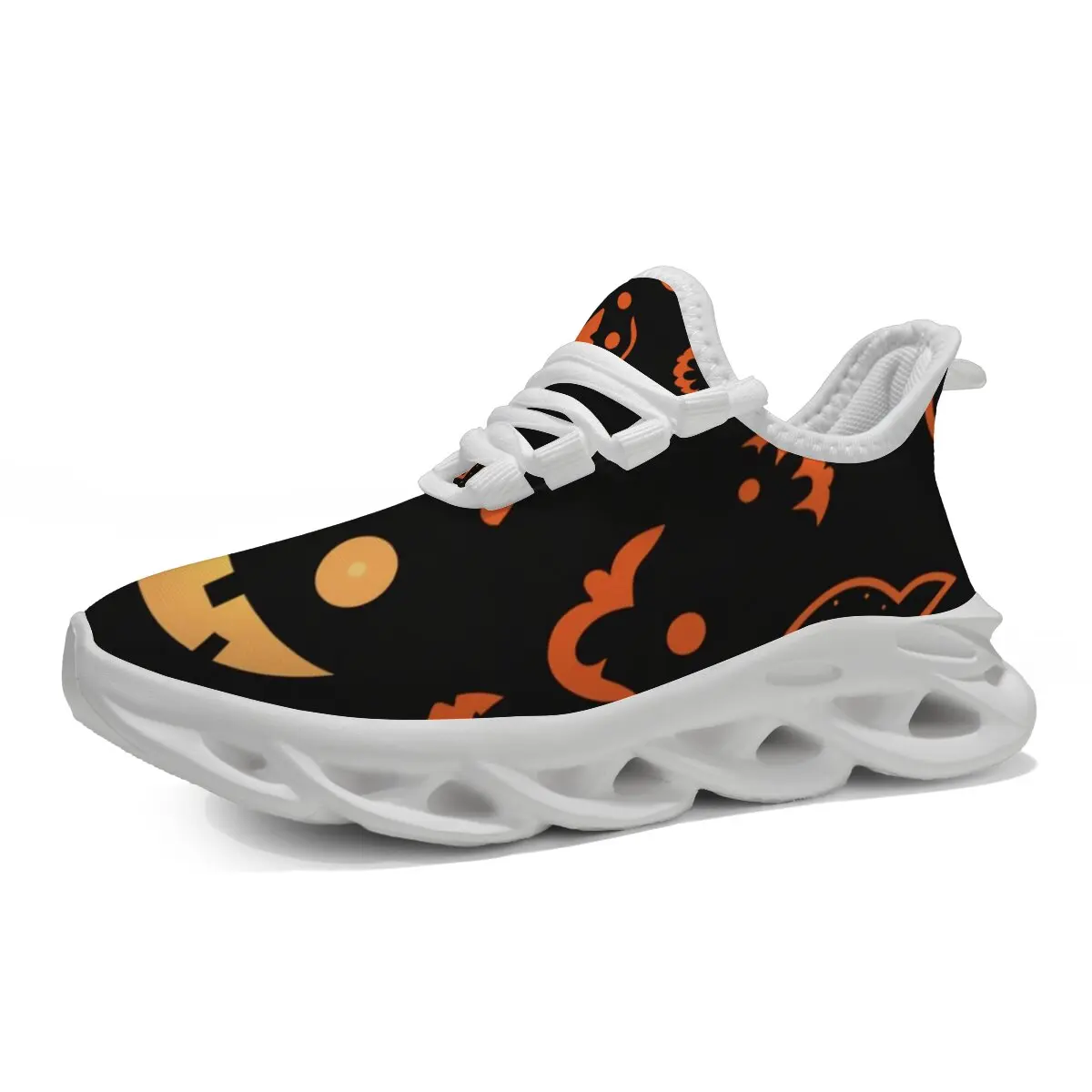 

Colorful Pumpkin Print Sneakers for Boys Halloween Cartoon Platform Shoes Light Mesh Running Sneakers Casual Shoes for Girls