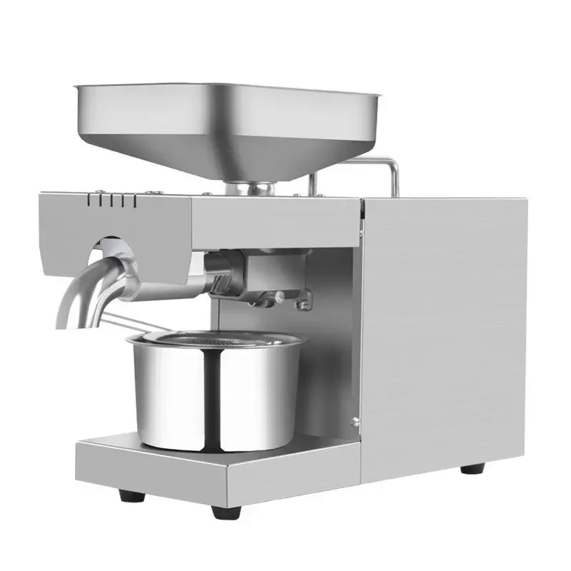 110V/220V Automatic Commercial Linseed Oil Press Peanut Oil Press 610W Hot And Cold Small Stainless Steel Oil Press