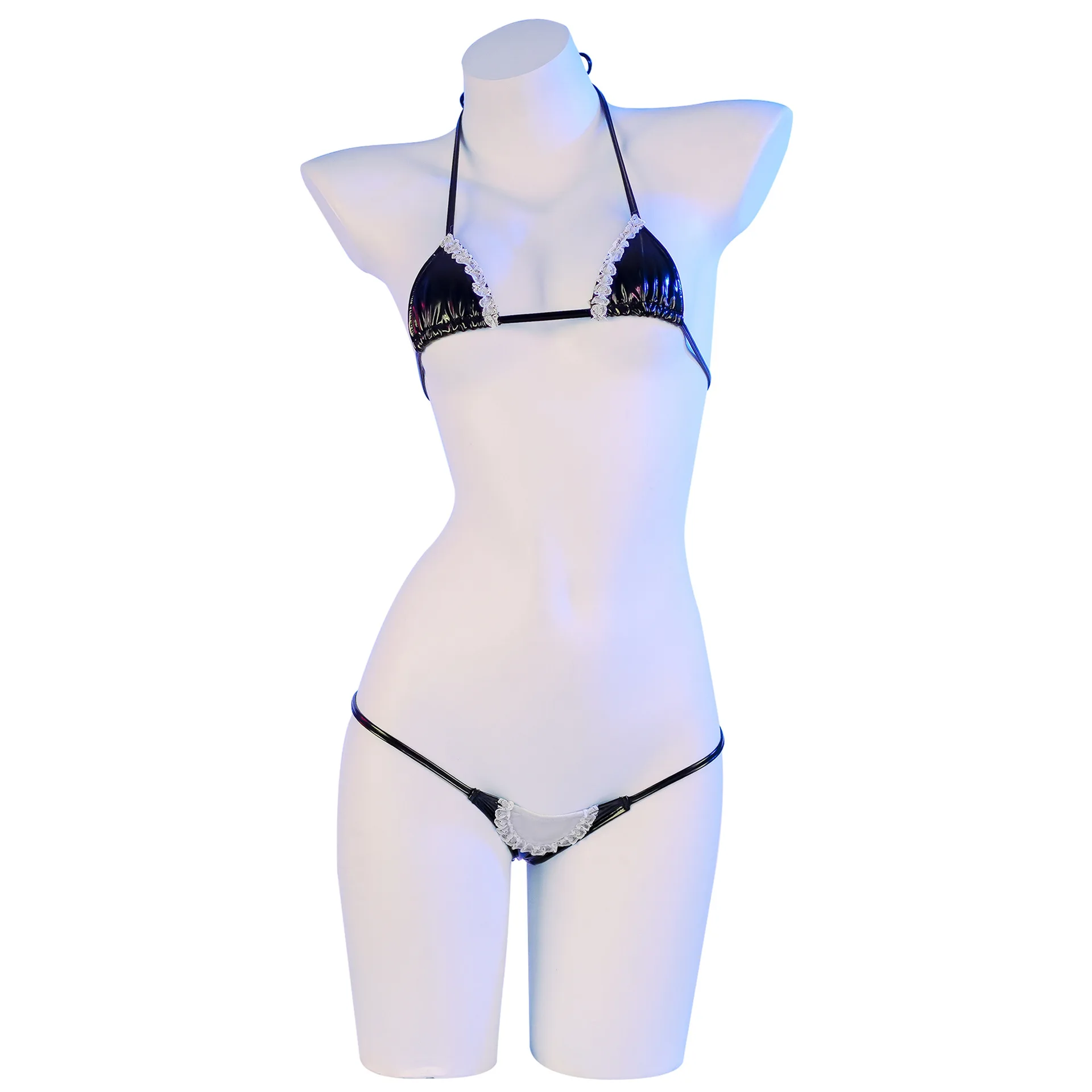 

New Halloween role-playing fun three-point mini bikini set sexy and spicy maid leakage milk outfit uniform tempting pajamas