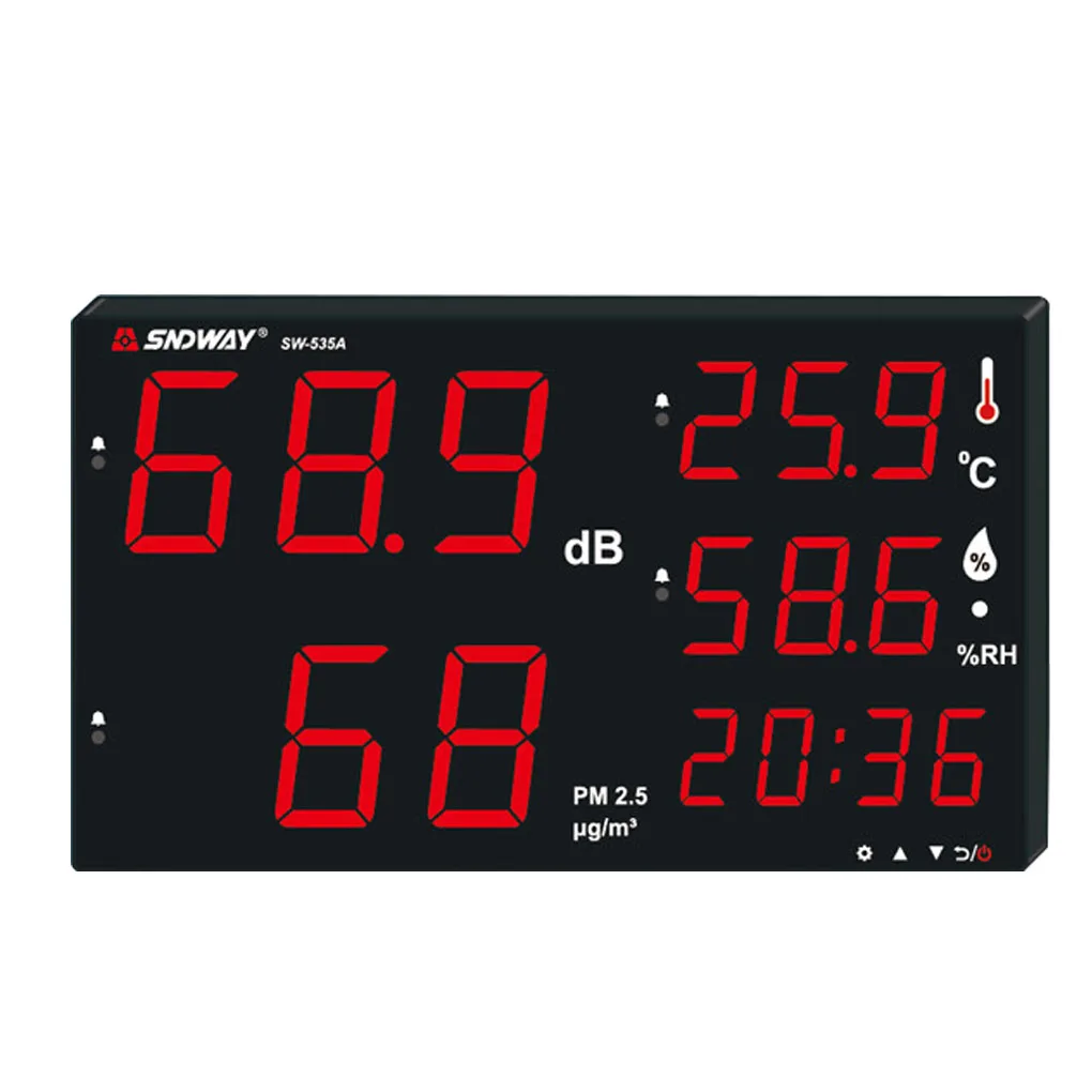 525B Wall Mounted Sound Level Meter 30-130dB Digital Noisemeter Decibel Monitoring Tester Noise Volume Measuring Tool