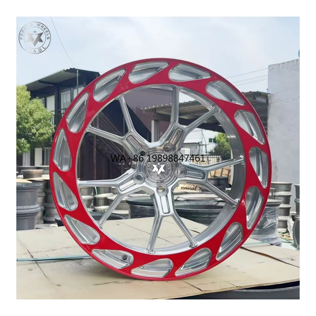

Custom Forged Wheels Car Rims 17-26 Inch 8-12J Red Silver for Model 3/Y Mustang Chevrolet Camaro PCD 5x114.3 5x112 5x120