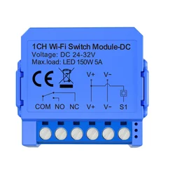 Tuya APP WIFI/ZigBee Zero Contact Dry Connect 12 24VDC Low Voltage NONC Intelligent Switch Breaker