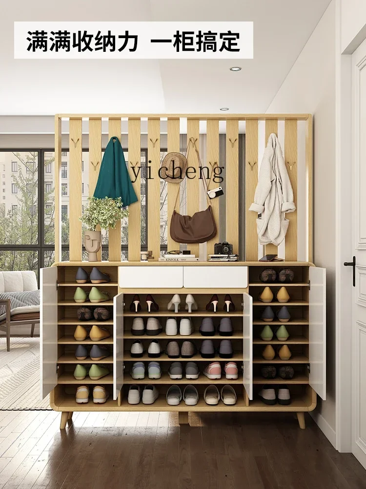 b7 entry shoe cabinet household door seat integrated with hanger living room entrance cabinet