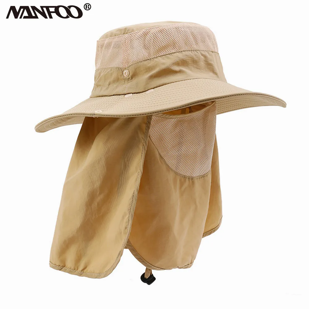 Quality 99% Anti-UV Hiking Camping Cap Professional Dust Storm-Proof Boonie Hat Long-Time Fishing Sunproof Hat Breathable Folded