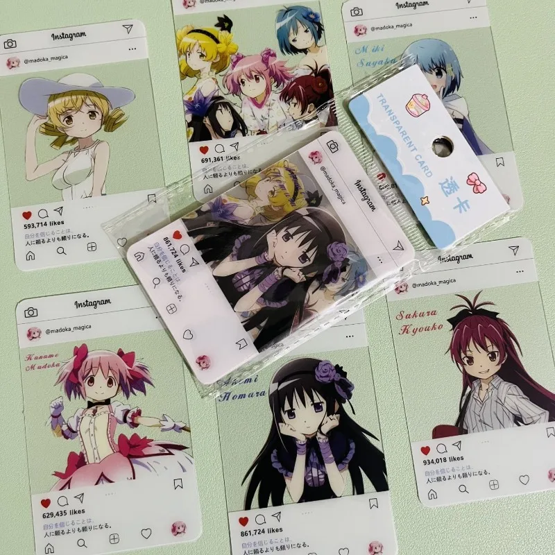 6Pcs/Set New Kawaii Anime Three-Inch Photo Props Diy Cartoon Pvc Transparent Card Collection Card Birthday Gift