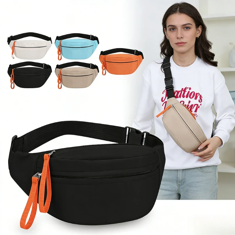 Women Waist Bag Water Resistant Multi Pocket Large Capacity Durable Nylon Running Travel Festival Gym Phone Wallet Keys Holder