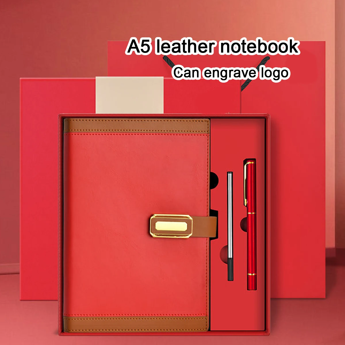 Leatherwork Logo - (Pode Gravar Logotipo) Caderno de Estudo