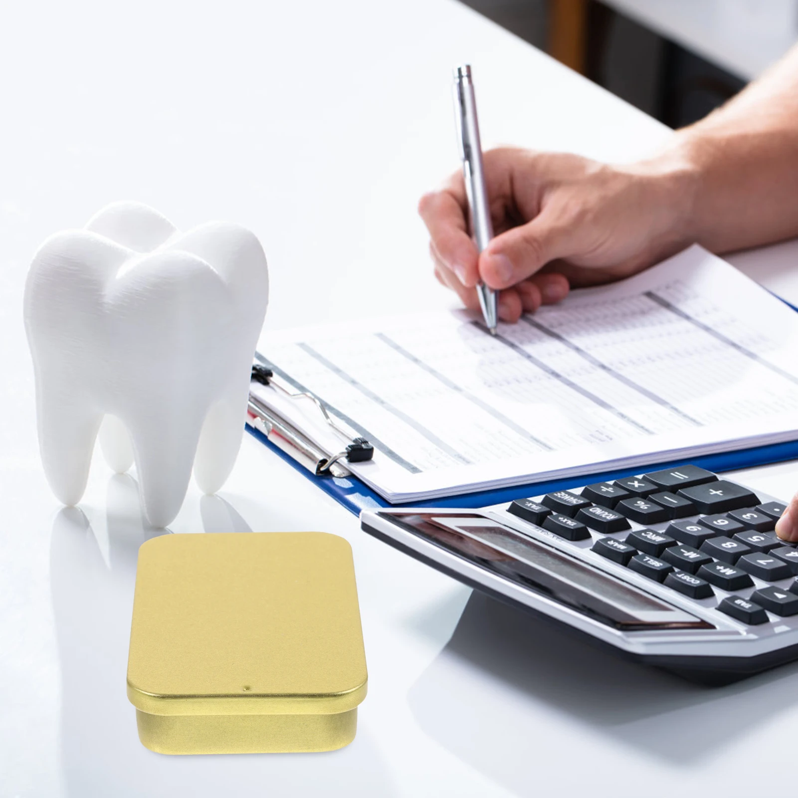 

4pcs Portable Dental Floss Box Tinplate Cotton Pad Holder Bulk Storage Cases Travel Large Capacity Desktop Practical Long