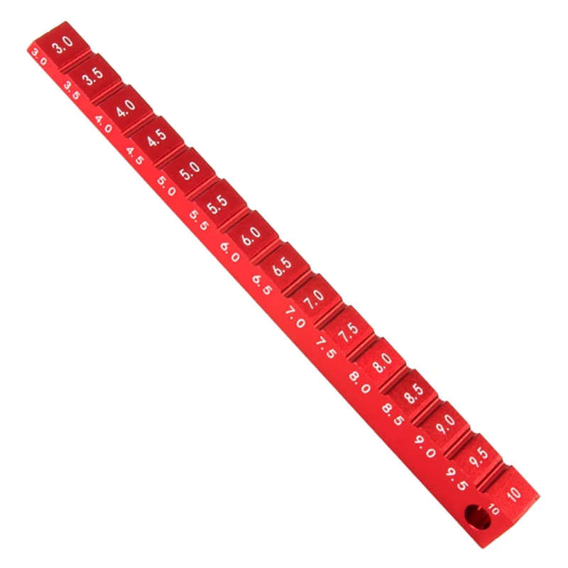 Adjustable Ruler Adjusting RC Car Ride Height 3-10mm & Wheel Rim Camber Tools RC Car Part Red