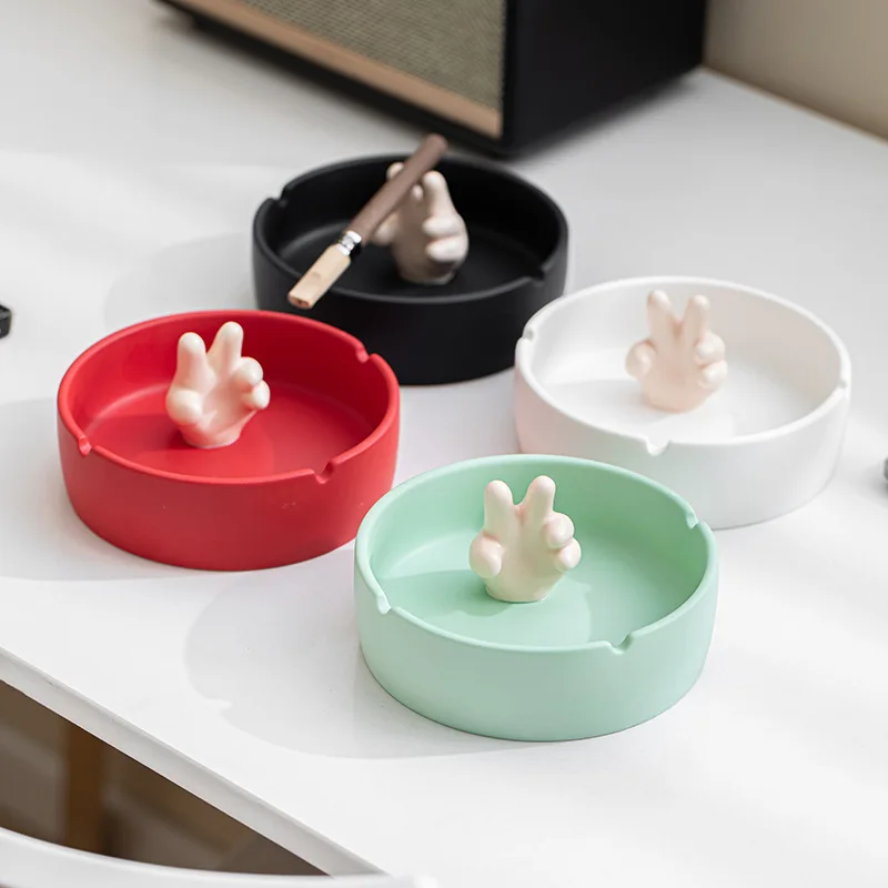 

Ashtray Creative Home Office Personalized Trendy Ceramic Living Room High End Light Luxury High Sense Home Furnishings