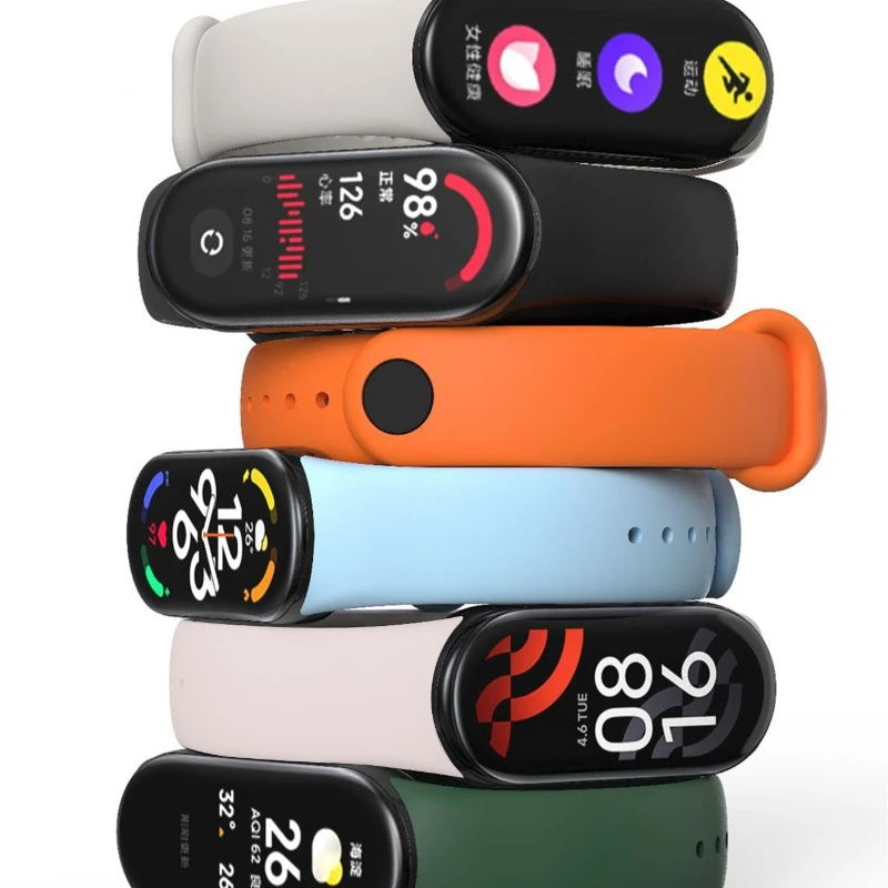 Sport-Silikonarmband für Xiaomi Mi Band 9 8 7 NFC-Ersatzgürtel für Miband 3 4 5 6 Armband-Armband Smartwatch-Zubehör