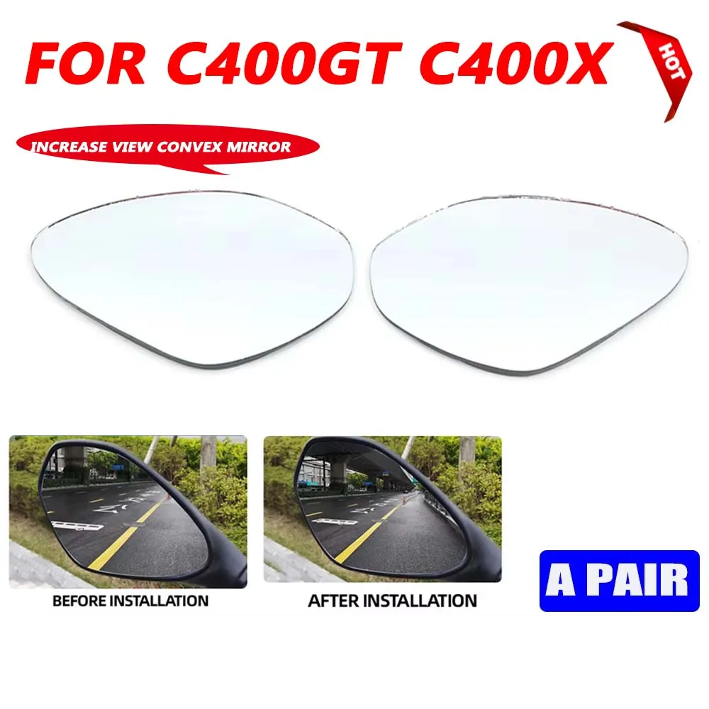 Cermin cembung sepeda motor, kaca samping memperluas lensa pandangan untuk BMW C400GT C400X C400 GT C 400 GT X 400GT 400X bagian 400X