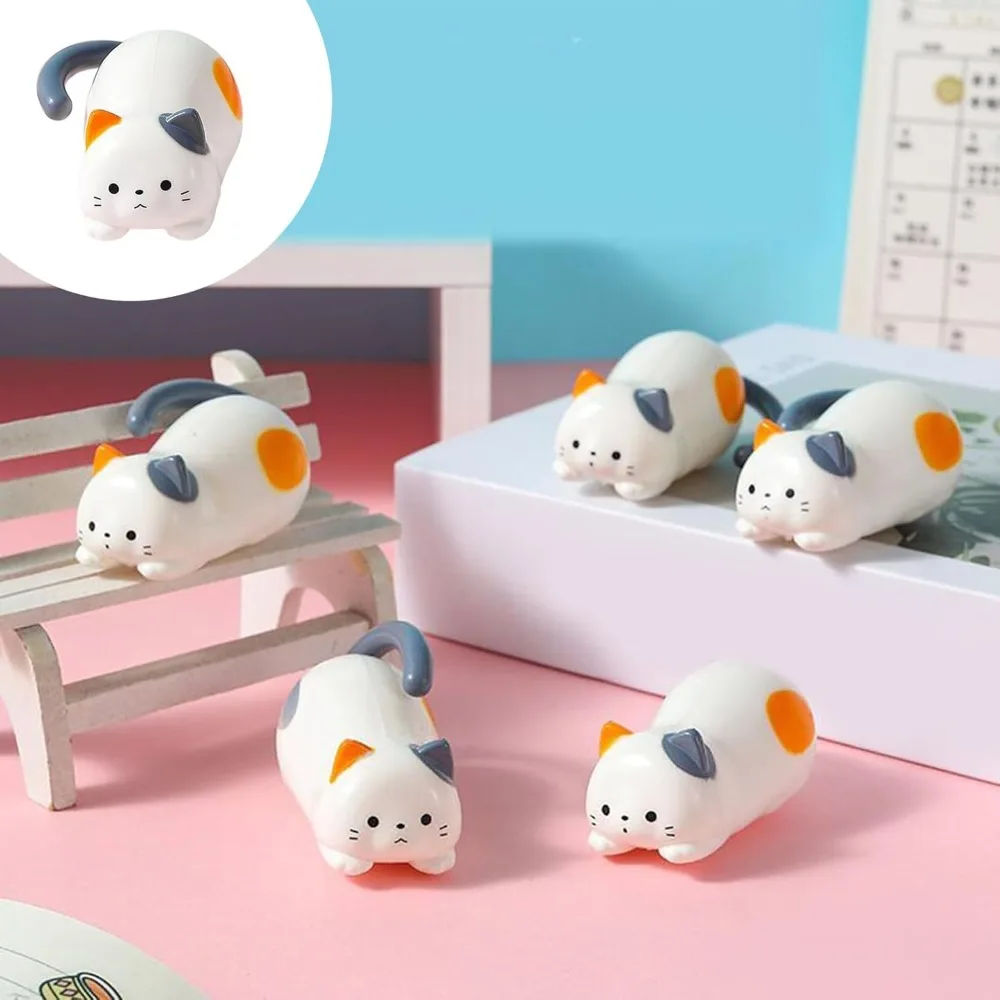 New Cute Rolling Cat Toy Stress Relief Plastics Clockwork Kitten Movable Toy Fidget Windup Kitten Stress Relief Toy Home