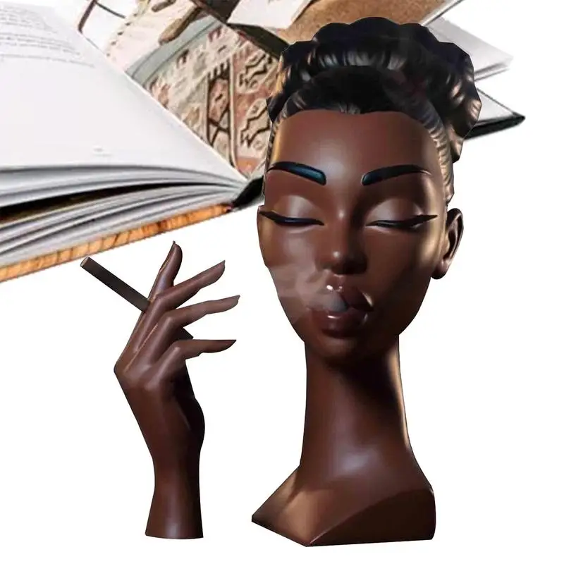 black woman head incense burner Handmade Incense Holder Decorative Airflow Incense Burner Statue Art Decor For Aromatherapy