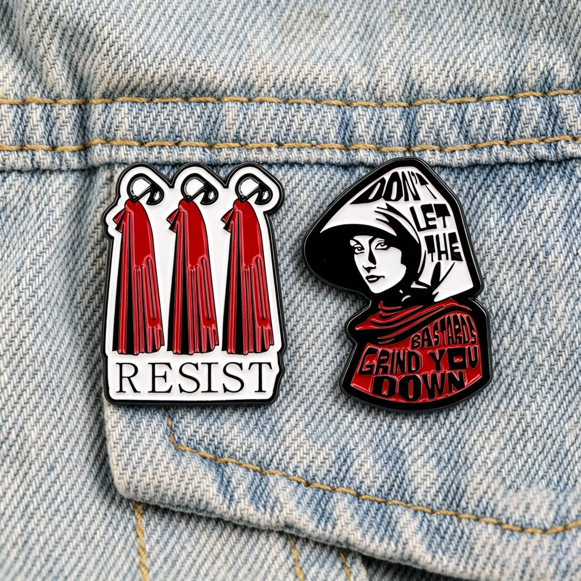 Feminist Quote Enamel Pins RESIST Brooch for Backpacks Jackets Fans Gifts Women Jewelry Clothing Decoration