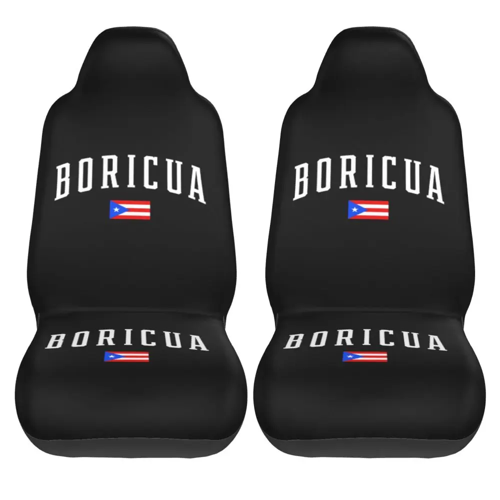 Boricua Puerto Rico  Flag 2PCS Car Seat Cover Anti Fouling Front Seat Cushion Car Truck SUV Protective Cover  Seat Cover