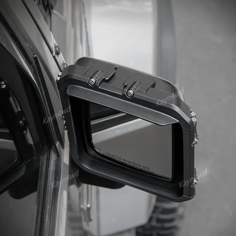 الطرق الوعرة 4X4 الملحقات الخارجية OMU سلسلة الألومنيوم مرآة الرؤية الخلفية المطر درع غطاء إطاري ل 2007-2017 جيب رانجلر JK #4