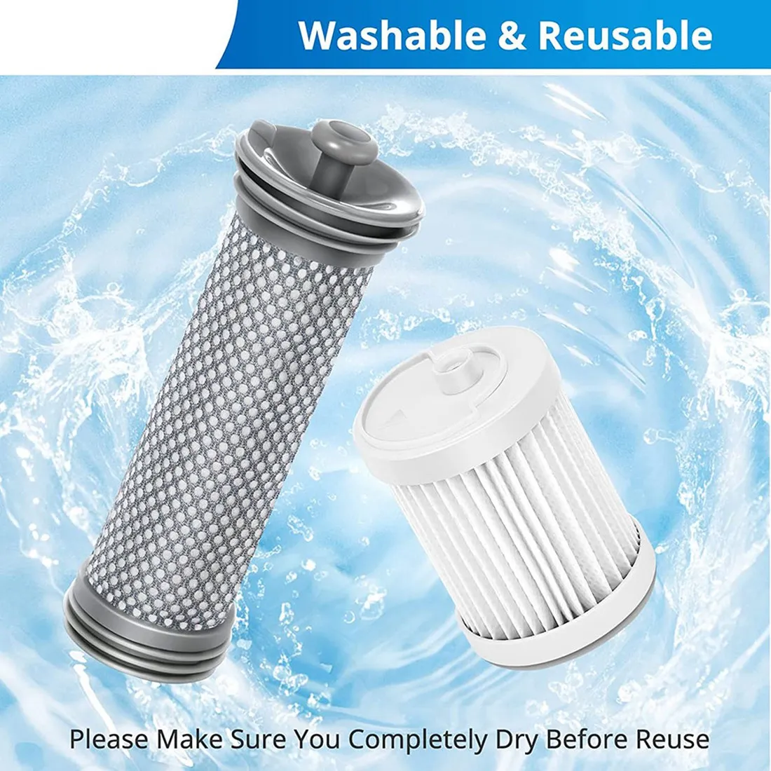 مجموعة واحدة من مجموعة الفلتر البديلة المتوافقة مع المكانس اللاسلكية Tineco A10/A11 Hero وA10/A11 والمرشحات المسبقة وفلتر HEPA # أ66 ك