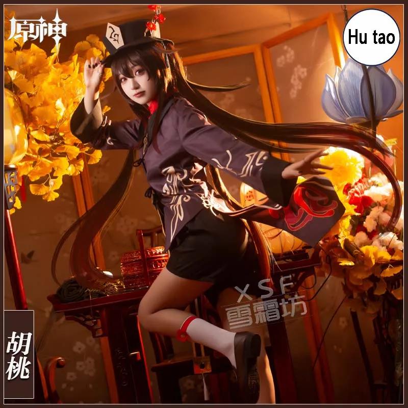 

Anime Game Genshin Impact Hu tao Lively Cosplay Costume Uniform Halloween Carnival Party Women Role Play Outfit Full Set