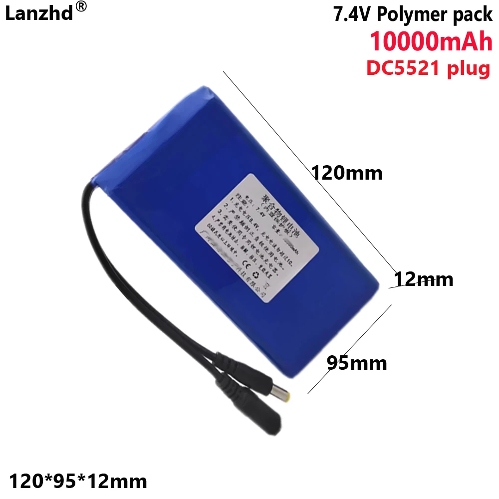 7.4V polymer battery pack 10000mAh 8.4 lithium batteries For outdoor audio amplifier with large capacity LED lights solar energy