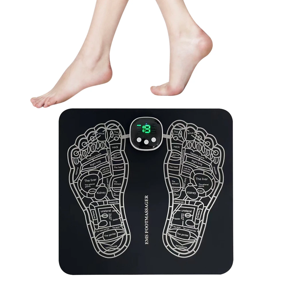 Electric Foot Massager Improve Blood Circulation Foot Relaxation Pad Electric Muscle Stimulation Massage Mat for Neuropathy