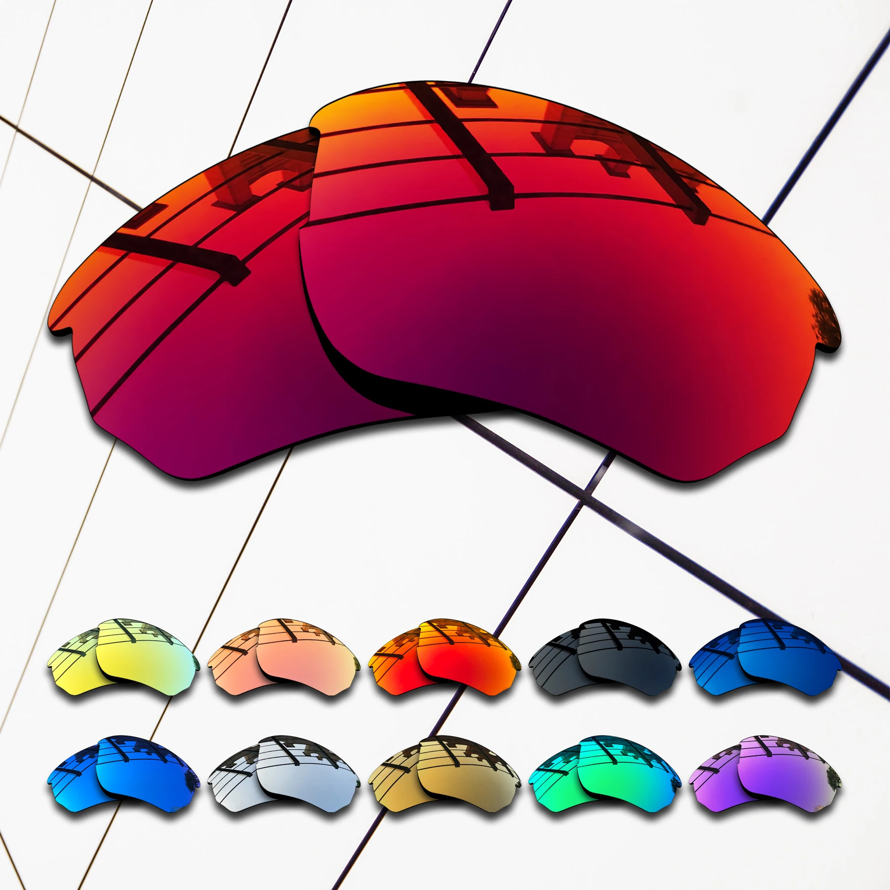 Lentes de substituição polarizadas aprimoradas ELuxonsight para Oakley Flak Beta OO9363 64mm |   Óculos de Sol Flak Beta Asian Fit