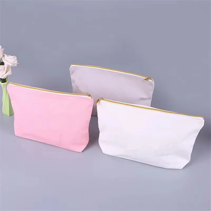 100Pcs/Lot Large Stand UP Canvas Zipper Pencil Cases Pen Pouch Cotton Cosmetic Bag Makeup Bags Mobile Phone Clutch Bag Organizer