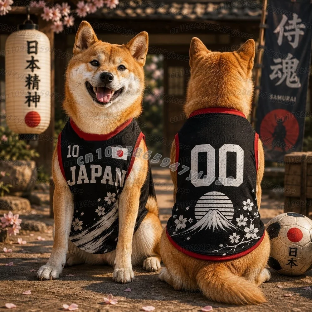 26 Summer Dog Clothes Japan  Spain Brazil  print Basketball  Japan Puppy T-Shirt Summer Pet Cat VEST For  soccer fans Dogs VEST