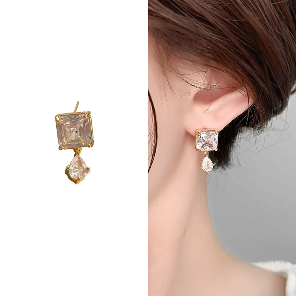 Cubic Zirconia Earrings Pure Copper Drop Earrings Earrings Delicate For Formal Events Casual Outfits Commuting Outfits