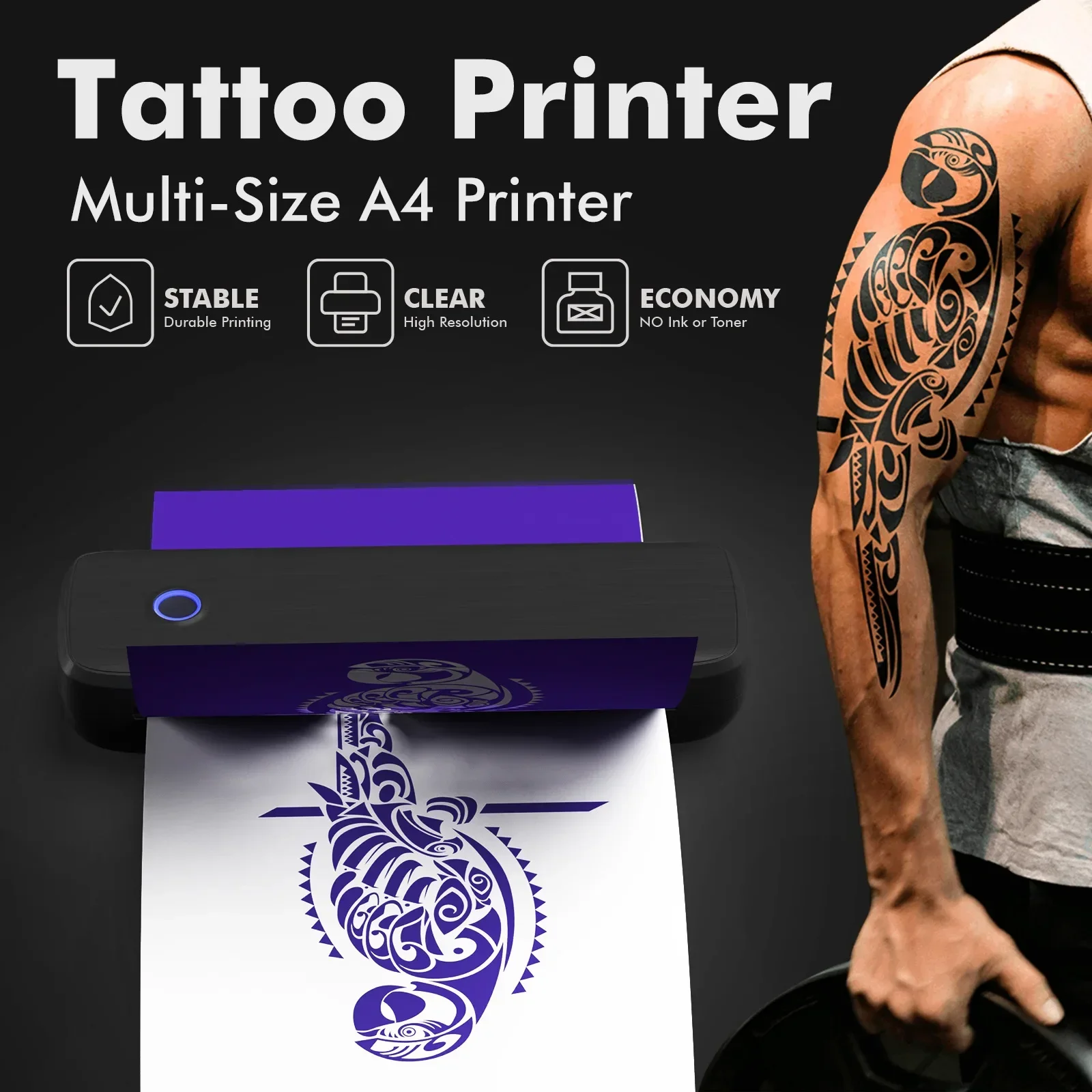 Bluetooth Thermal Tattoo Machine A4 Transfer Paper Wireless Printing Tattoo Machine Portable Bluetooth Tattoo Transfer Machine