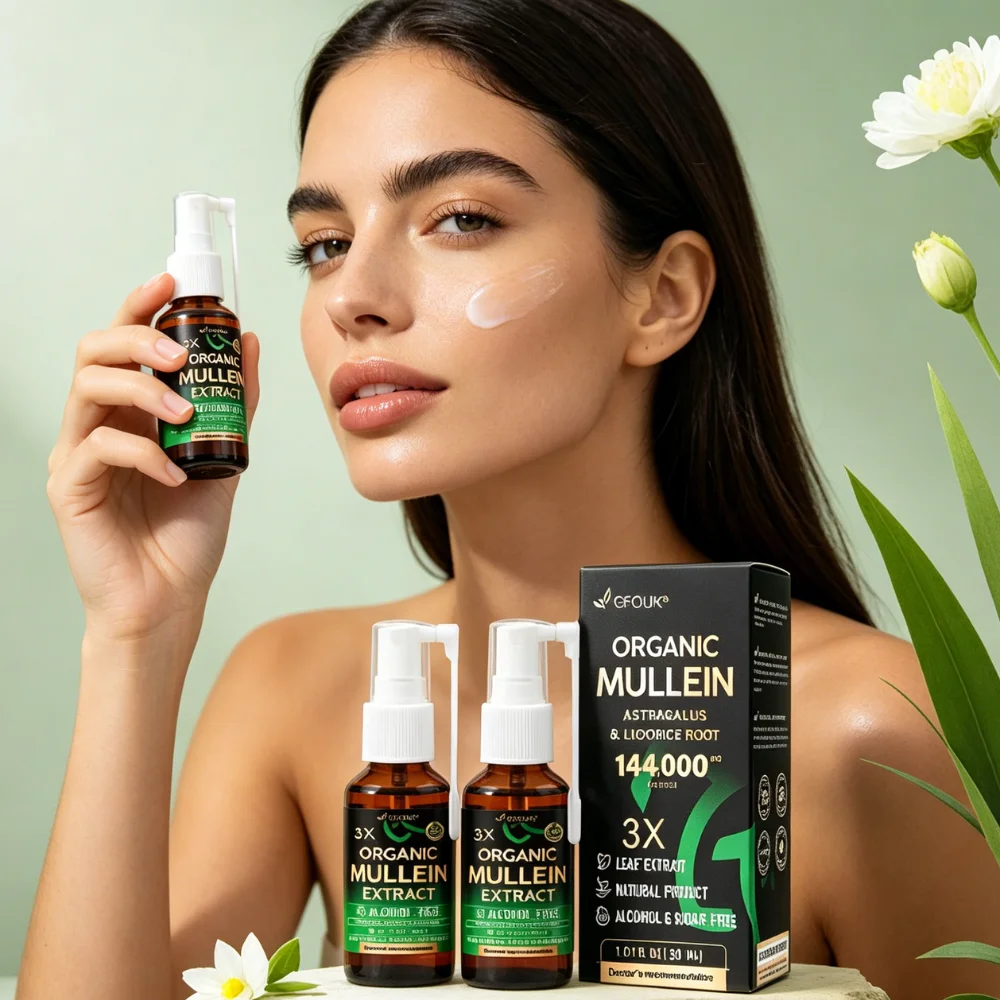 Premium Bio-Lungenunterstützungsspray Königskerzen-Kombination mit Wurzelextrakt Stärkt die Lungen und Verbessert die Atemzustände