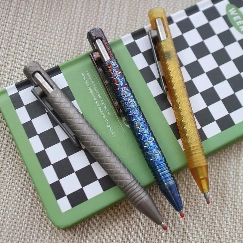 

1 Piece Titanium PEI Ballpoint Pen Bolt Action Signature Writing Pocket Pen EDC Gift
