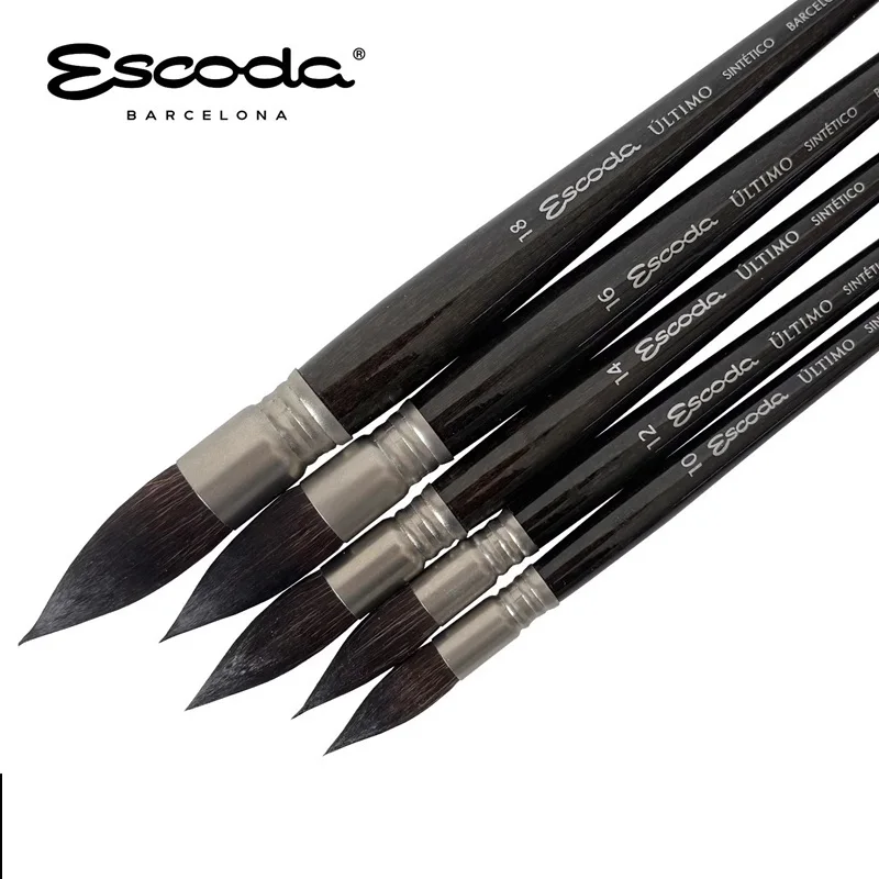 España Escoda ULTIMO serie 1530 pincel de acuarela cabeza redonda pincel acrílico de nailon artista principiante suministros de pintura para estudiantes
