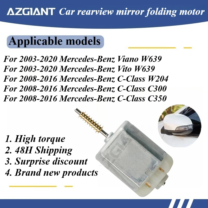 

For Benz Viano Vito W639 C Class W204 C300 C350 Car Wing Mirror Folding Power Electric Motor 12V Repair Core High Quality Engine